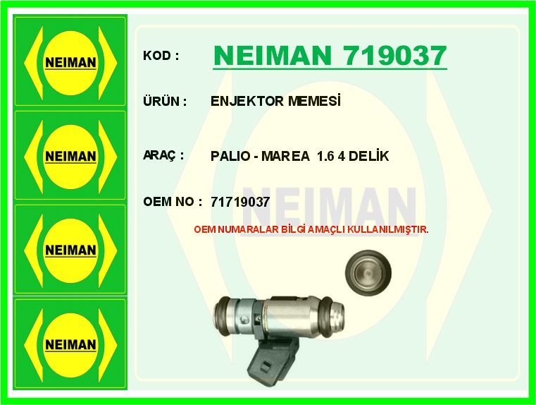 ENJEKTOR MEMESİ PALIO - MAREA 1.6 4 DELİK | OEM:71719037
