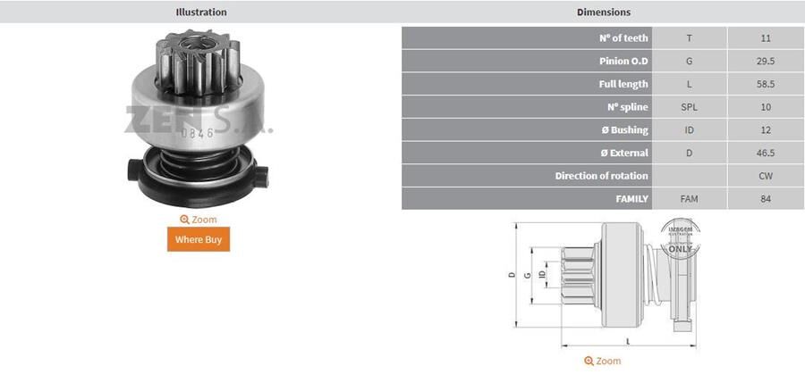 11 DIS CITROEN BERLINGO-CONGO-XANTIA-FIAT PALIO-SIENA-STILO-STRADA-UNO-PEUGEOT 205-306-405-406 | OEM:9001081066-F000AL1023