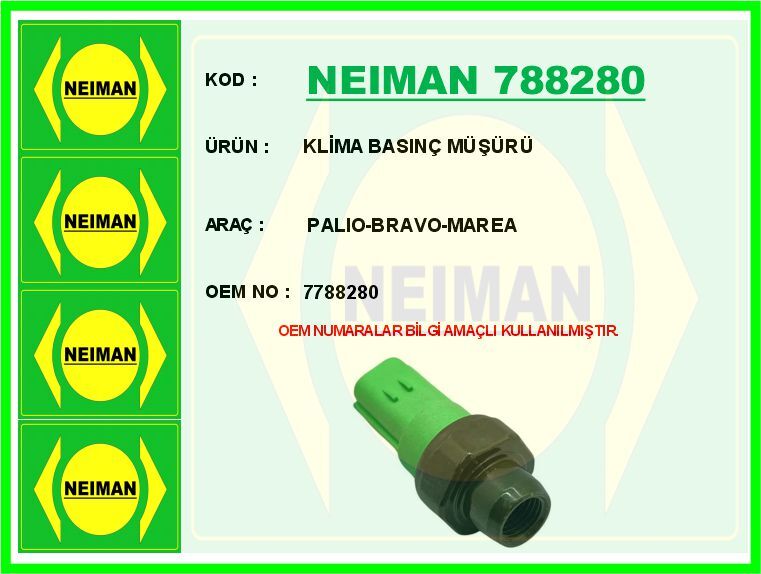 KLİMA BASINÇ MÜŞÜRÜ PALIO-BRAVO-MAREA | OEM:7788280