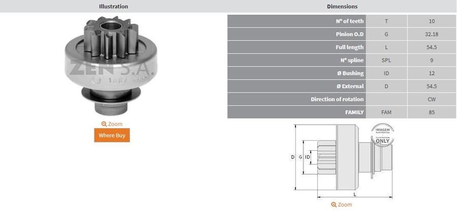 10 DIS HYUNDAI STAREX-KIA BONGO | OEM:UMD-5617-0809042-188993-59441