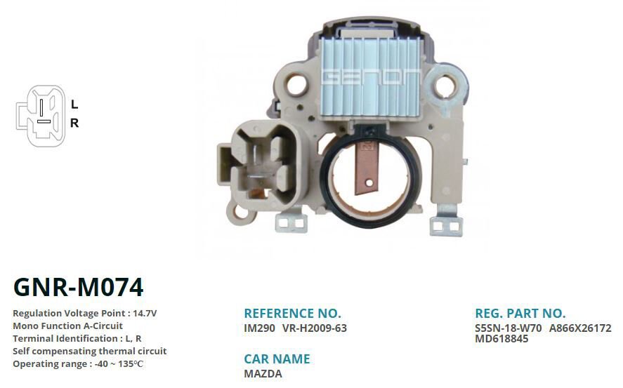 12V MAZDA L R | OEM:VR-H2009-63-IM290-A866X26172