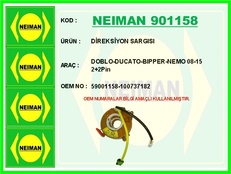 DİREKSİYON SARGISI DOBLO-DUCATO-BIPPER-NEMO 08-15 2 2Pin | OEM:59001158-100737182
