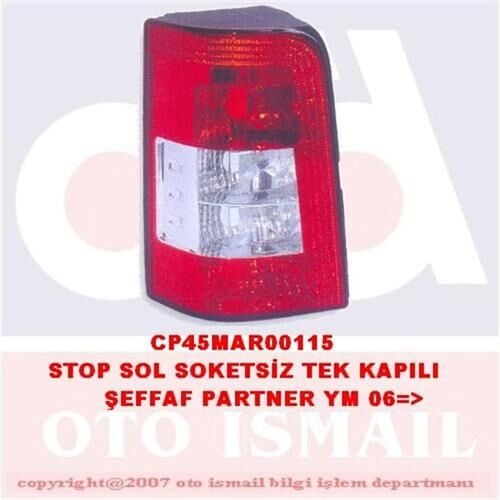 STOP LAMBASI SOL PARTNER YM. 06 > ŞEFFAF TEK KAPI DUYSUZ | OEM:6350.CY