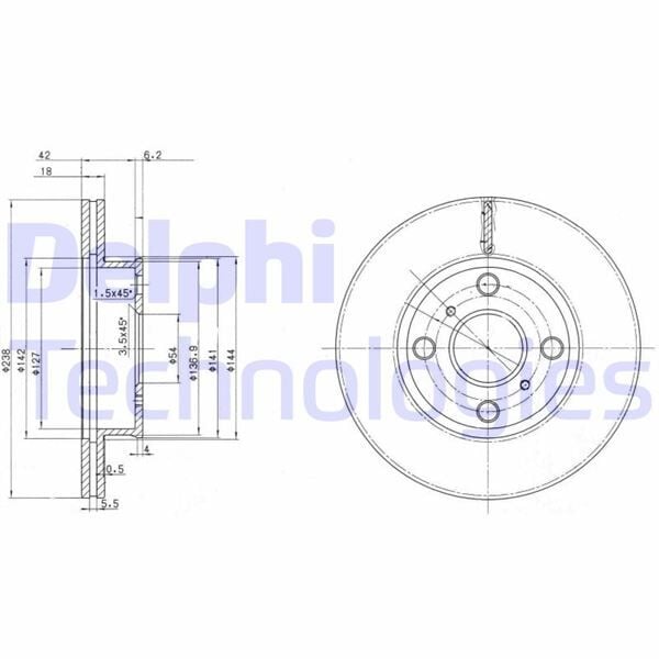 ÖN FREN DİSKİ HAVA KANALLI TOYOTA COROLLA 1.3L 2E EE90. EE100 88-98 1.6L 4A-F AE92 88-91 238 ÇAP X 4 BİJON - Takım disk fiyatıdır | OEM:4351212330-4351212290-4351212310