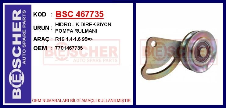 HİDROLİK DİREKSİYON POMPA RULMANI R19 1.4-1.6 95 > | OEM:7701467735