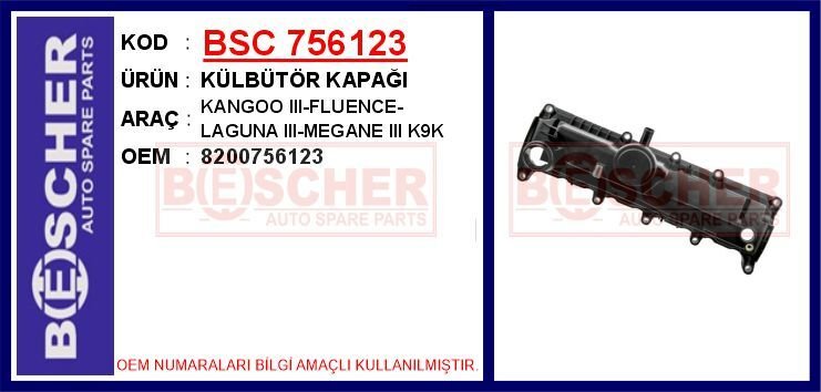 KÜLBÜTÖR KAPAĞI KANGOO III-FLUENCE-LAGUNA III-MEGANE III K9K | OEM:8200756123