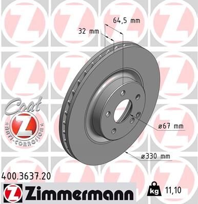 FREN DISKI ON MERCEDES C219 W211 S211 X204 | OEM:A2044212912