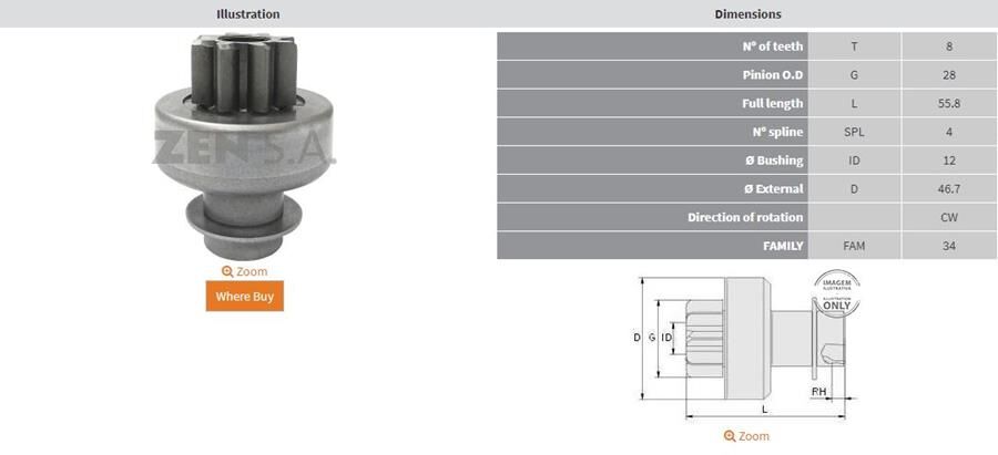 8 DIS DAEWOO MATIZ | OEM:31871