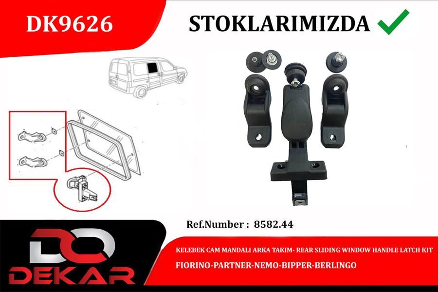 KELEBEK CAM MANDALI ARKA TAKIM FIORINO-PARTNER-NEMO-BIPPER-BERLINGO | OEM:8582.44