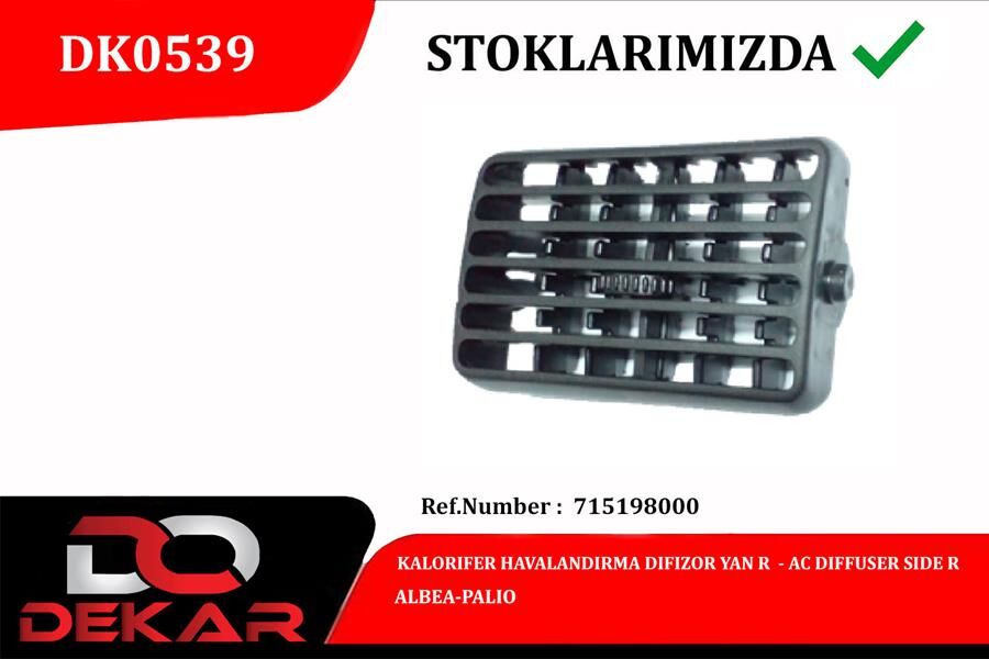 KALORIFER HAVALANDIRMA DIFIZOR YAN R ALBEA-PALIO | OEM:715198000