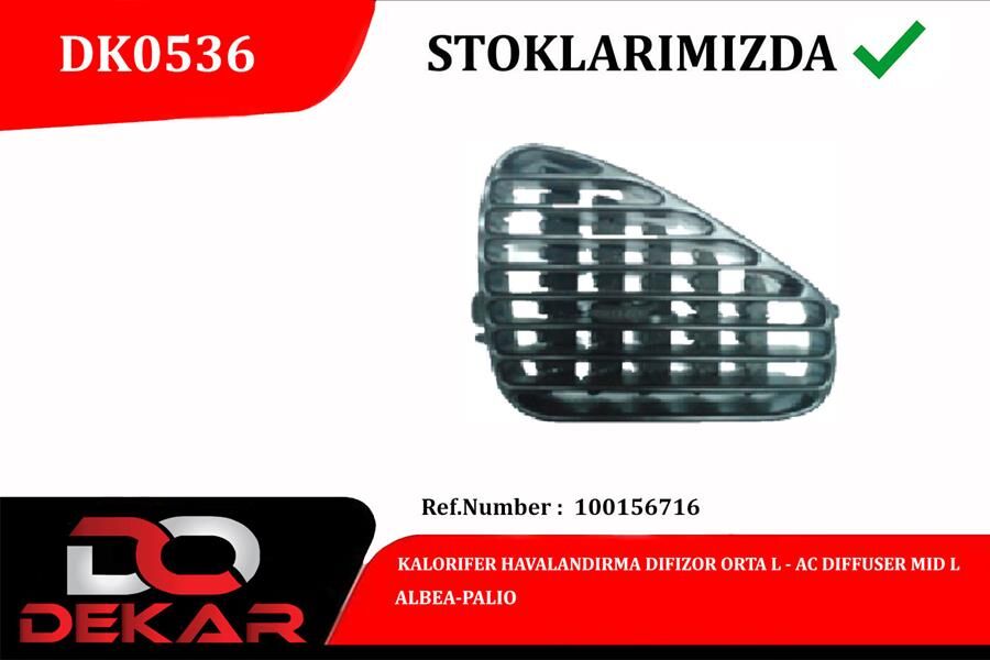 KALORIFER HAVALANDIRMA DIFIZOR ORTA L ALBEA-PALIO | OEM:100156716