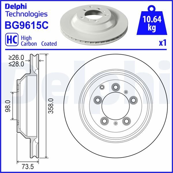 FREN DİSKİ TEKLİ PAKET -BOYALI. DELİKSİZ-YÜKSEK KARBON ARKA AUDI-PORSCHE | OEM:9Y0615601B
