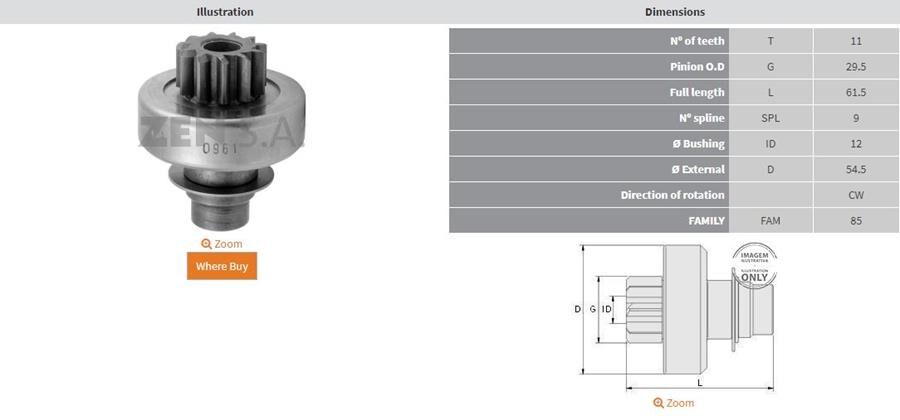 11 DIS MERCEDES 190-200-300-PEUGEOT 504-505-RENAULT EXPRESS | OEM:182176-185675