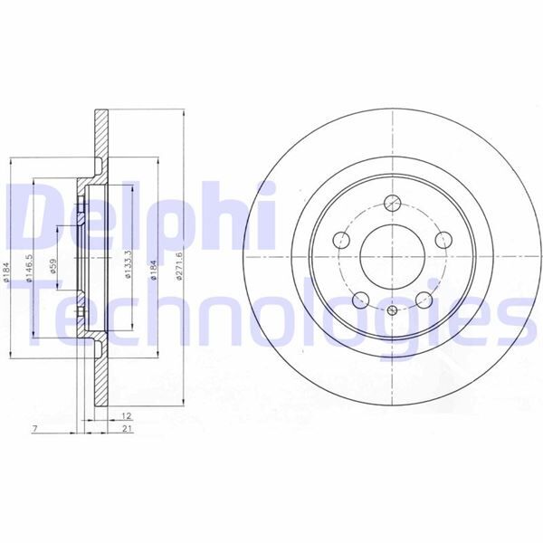 ARKA FREN AYNASI P807 2.0-2.2HDI 02> C8 2.0HDİ 2.2HDİ 02> ULYSSE 02> 272x12x5DL | OEM:4249.C0-4246.P3-4246.P4-9464222687