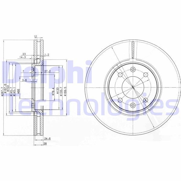 FREN DİSKİ ÇİFTLİ PAKET . DELİKLİ ÖN CITROEN C5. XANTIA 1996 > | OEM:1606308780-1618863080-4246.R6