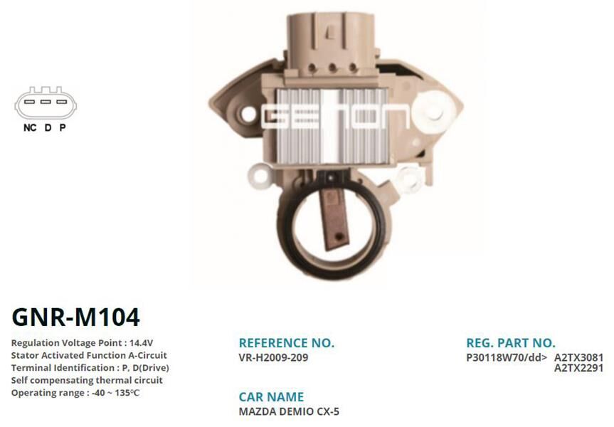 12V MAZDA 2-3-6 P D Drıve | OEM:VR-H2009-209-IM630-P30118W70