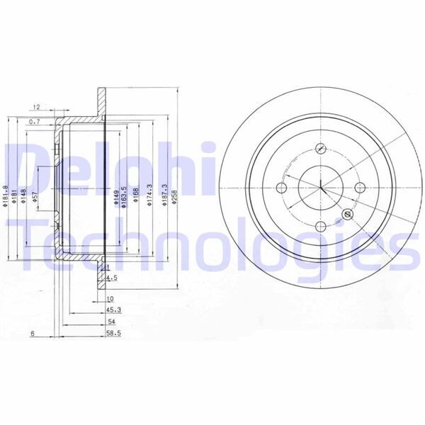 ARKA FREN DİSKİ AVEO 05>13 LACETTI 2005 > NUBIRA 2005 > OPTRA 2003-2008 257X10.5X60X4DL DOLU | OEM:96549630-24535045