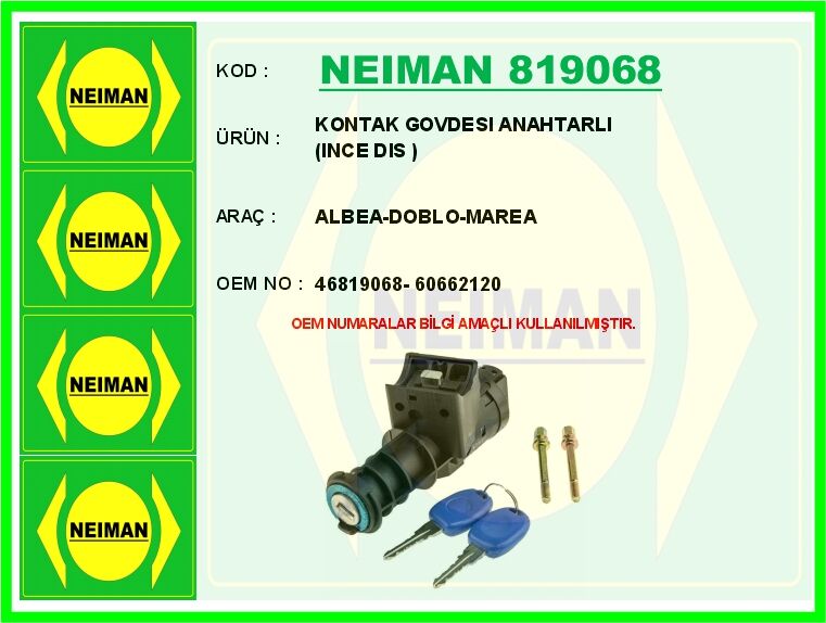 KONTAK GOVDESI ANAHTARLI INCE DIS ALBEA-DOBLO-MAREA | OEM:46819068-60662120