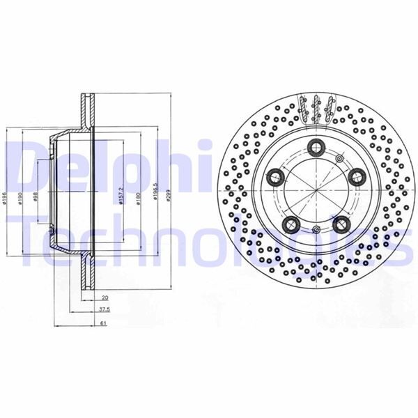 FREN DİSKİ ÇİFTLİ PAKET - BOYALI. DELİKLİ ARKA PORSCHE BOXSTER. CAYMAN 01/2004 > | OEM:98735240101