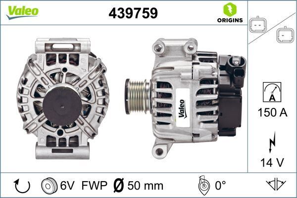 ALTERNATÖR 14V 150A P207 07>12 P308 07>14 P508 10>18 P3008 09>16 P5008 09>17 RZC 10>15 PARTNER- BERLINGO 10>16 C4 08> C5 09> DS3 10>15 DS4 11>15 DS5 11>15 1.6 THP-VTI | OEM:9666998080-5705.NR-5702.L3