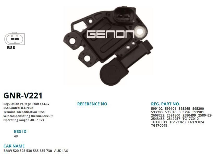 12V BMW 520d-525d-530d-635d-730d BSS | OEM:VR-V3796-M545