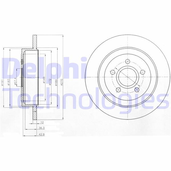 FREN DİSKİ ÇİFTLİ PAKET . DELİKSİZ ARKA CHRYSLER PT CRUISER 09/2002 > 08/2003 | OEM:5085652AA-5085652AB