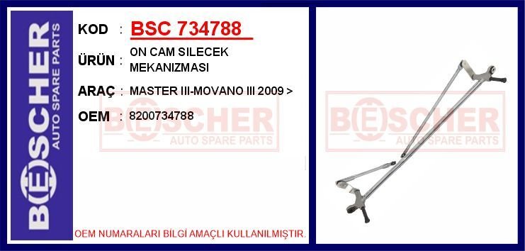 CAM SİLECEK MEKANİZMASI RENAULT MASTER III 10> MOTORSUZ | OEM:8200734788