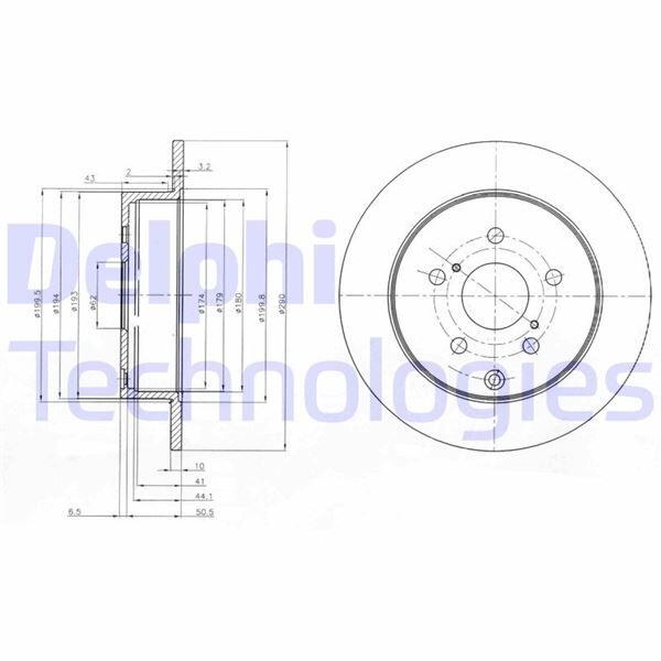 FREN DİSKİ ÇİFTLİ PAKET . DELİKSİZ ARKA TOYOTA COROLLA VERSO 02/2004 > | OEM:424310F010