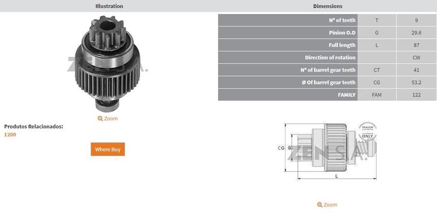 9 DIS OPEL COMBO-CORSA-ASTRA 1.7D | OEM:UMD-5415-211435006-211455506