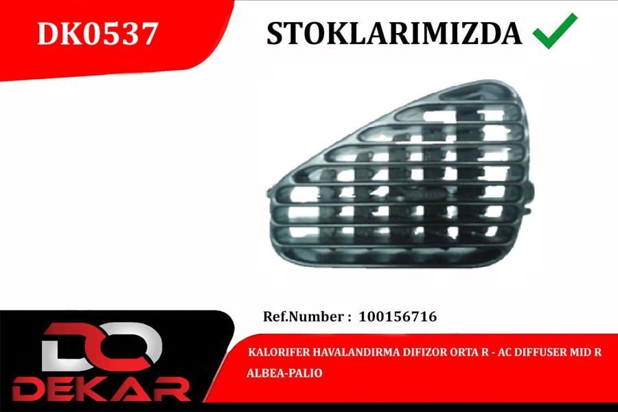 KALORIFER HAVALANDIRMA DIFIZOR ORTA R ALBEA-PALIO | OEM:100156716