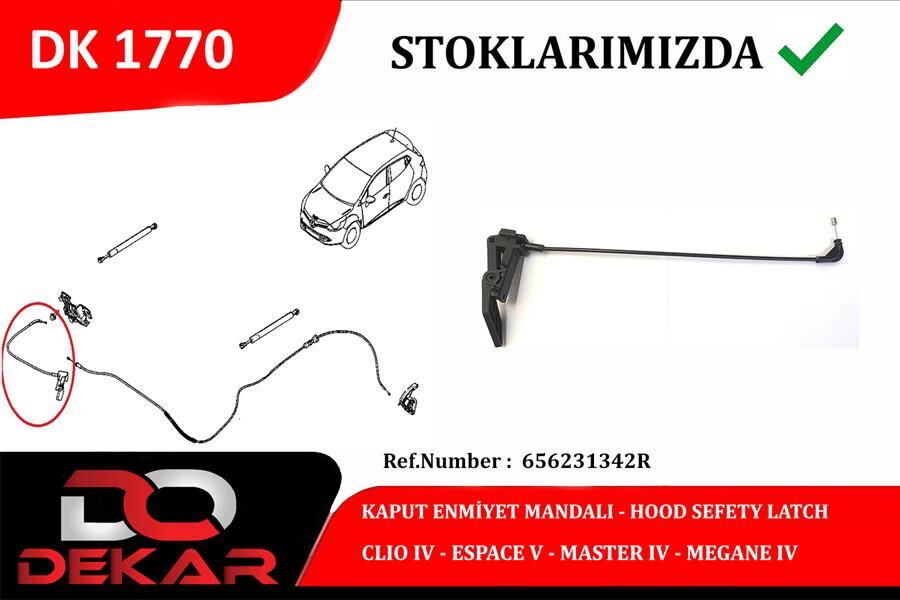 KAPUT EMNIYET MANDALI CLIO IV-MEGANE IV- ESPACE V -MASTER IV | OEM:656231342R