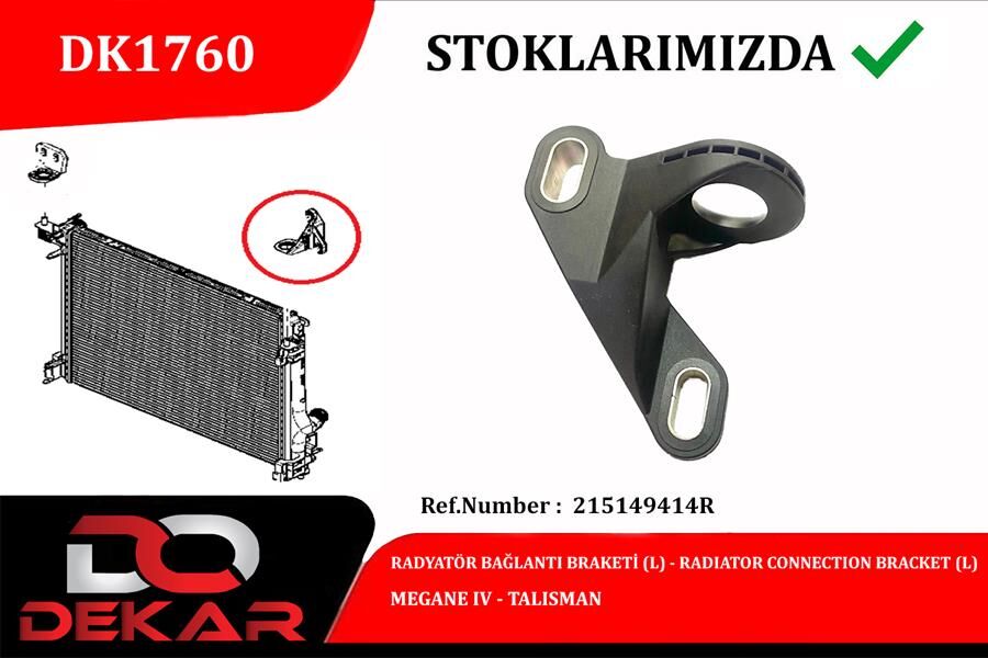RADYATOR BAGLANTI BRAKETI L MEGANE IV-TALISMAN | OEM:215149414R