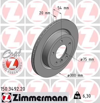 FREN DİSKİ. ARKA. 300 /20-18.4 MM . HAVA KANALLI. KAPLAMALI. YÜKSEK KARBON ALAŞIMLI. CİVATA KİTİ 986479775-DF6329 | OEM:34216782605