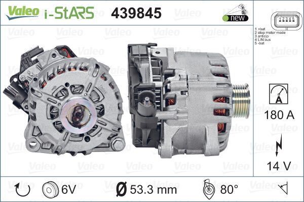 ALTERNATÖR KOMPLE 14v180a PARTNER-BERLINGO-P208-P308-P508-P2008-P3008-P5008-C3-C4-C5-DS3-DS4-DS5 1.4-1.6 HDİ ST60C017 START-STOP-KLİMALI | OEM:5705.NS-9674646180-5705.PA