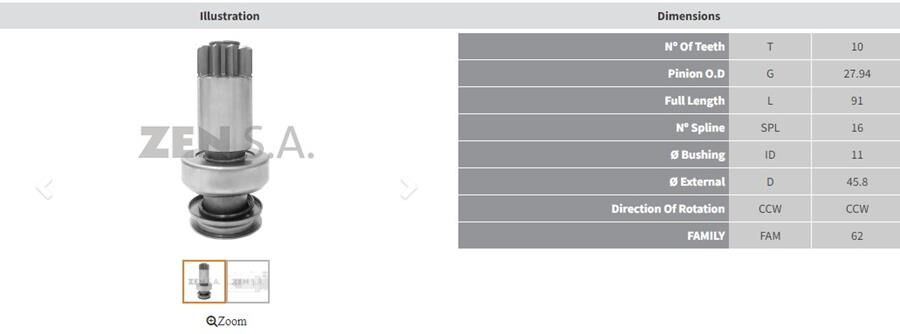 10 DIS AUDI-FIAT-VW CCW | OEM:UMD-5779-1006209813-1006210241