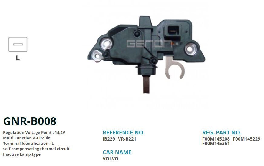 12V VOLVO S40-S60-S80-V40-V70-XC90 JEEP 2.0-2.4 WD L | OEM:VR-B221-IB229-IB230-F00M145208