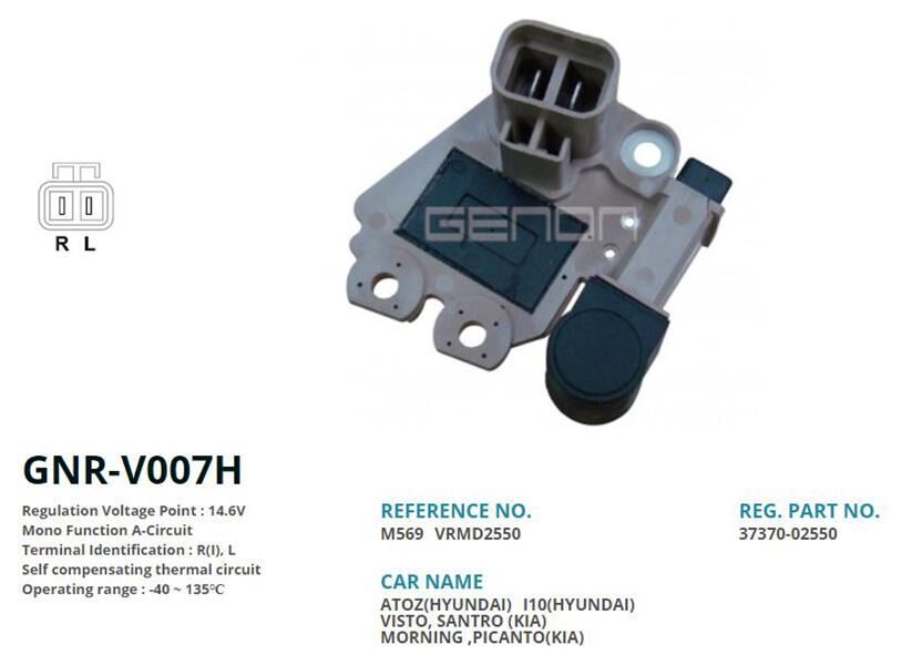 12V HYUNDAI ATOS-GETZ-SANTRO-KIA PICANTO R I L | OEM:VR-MD2550-VR-V6131-M569