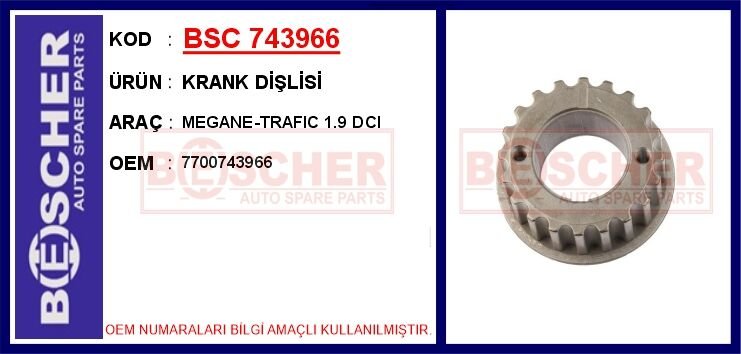 KRANK DİŞLİSİ MEGANE-TRAFIC 1.9 DCI | OEM:7700743966