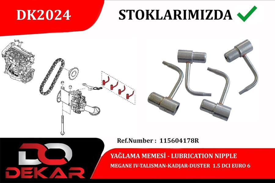 YAĞLAMA MEME TK. MEGANE IV-TALISMAN-KADJAR 1.5 | OEM:115604178R