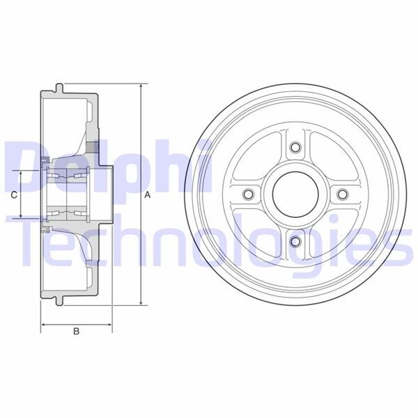 FREN KAMPANASI ARKA DACIA LOGAN 04> SANDERO 08> LOGAN II 12> SANDERO II 13> 234x76x203 | OEM:432000978R-432004334R-432007629R