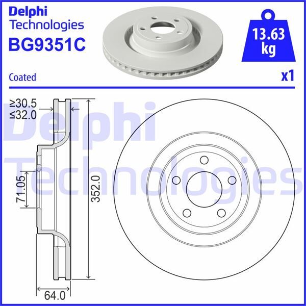 FREN DİSKİ TEKLİ PAKET - BOYALI. DELİKLİ ÖN FORD MUSTANG 01/2015 > | OEM:1915620-2080711-5315372