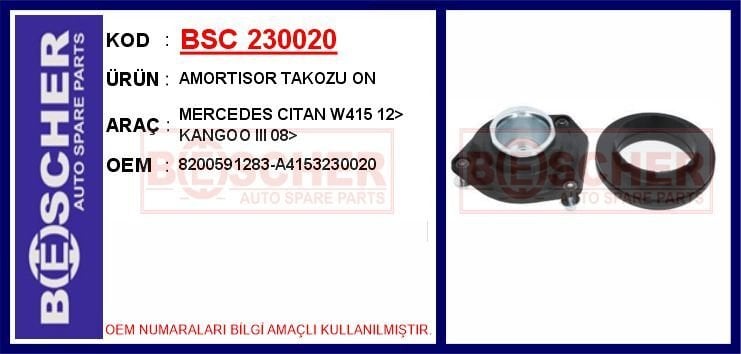 AMORTISOR TAKOZU ON MERCEDES CITAN W415 12> - KANGOO III 08> | OEM:8200591283-A4153230020