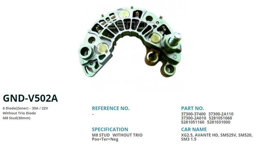 IKAZLI VALEO KOREA SERI ALTERNATOR ICIN HYUNDAI ACCENT-ERA-GETZ-KIA CERATO-RIO 1.5 CRDI 30mm 6 DIOT | OEM:RP-43-MER523-37300-37400