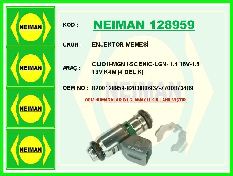 ENJEKTOR MEMESİ CLIO II-MGN I-SCENIC-LGN- 1.4 16V-1.6 16V K4M 4 DELİK | OEM:8200128959-8200080937-7700873489