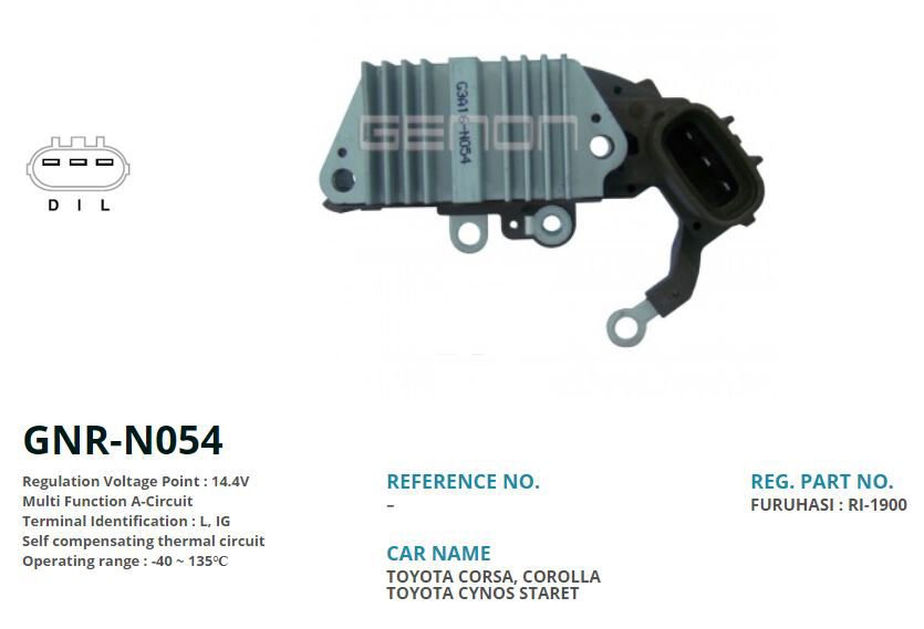 12V TOYOTA COROLLA-CORONA-CAMRY L IG | OEM:VR-H2005-30A-VR-H2005-45A-IN437-IN4