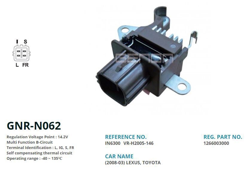 12V LEXUS 2008-03 -TOYOTA L IG S FR | OEM:VR-H2005-146-IN6300-IN6323