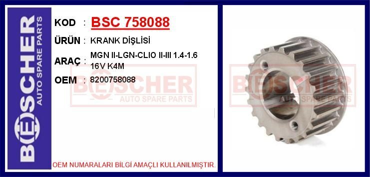 KRANK DİŞLİSİ MGN II-LGN-CLIO II-III 1.4-1.6 16V K4M | OEM:8200758088