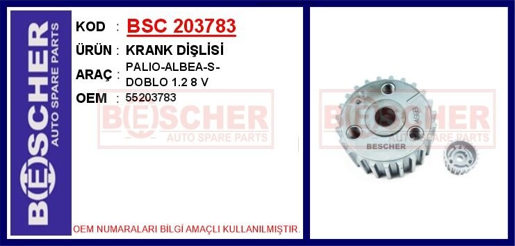 KRANK DİŞLİSİ PALIO-ALBEA-S-DOBLO 1.2 8 V | OEM:55203783
