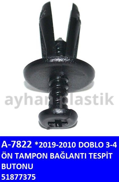 x ÖN TAMPON BAĞLANTI TESPİT BUTONU DOBLO 3-4 10-19 | OEM:51877375