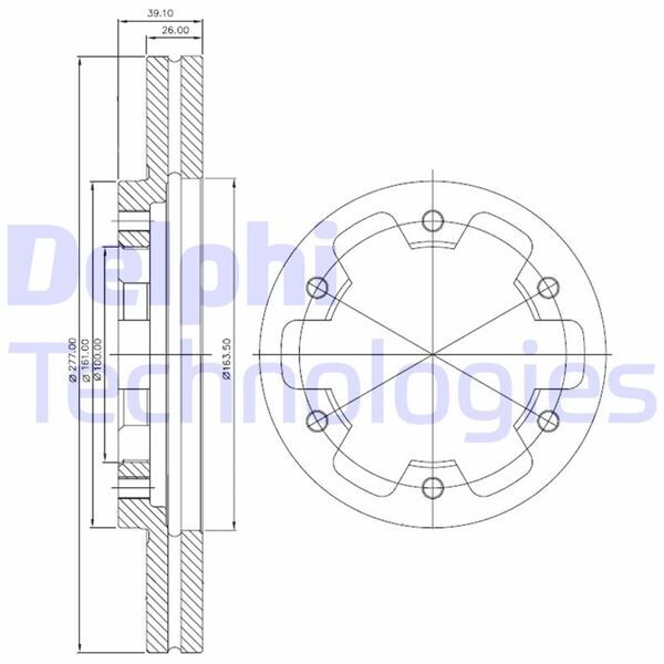 ÖN FREN AYNASI NISSAN PATHFINDER II R50 95>04 PICK UP D21 88>96 TERRANO II R20 96> 277x26 6DELİKxHAVALI | OEM:4020631G01-4020631G00-402060F001